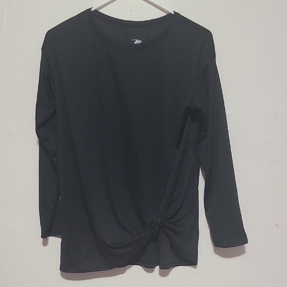 PRO PLAYER, Black Long Sleeve Top with Knot Detail For Women